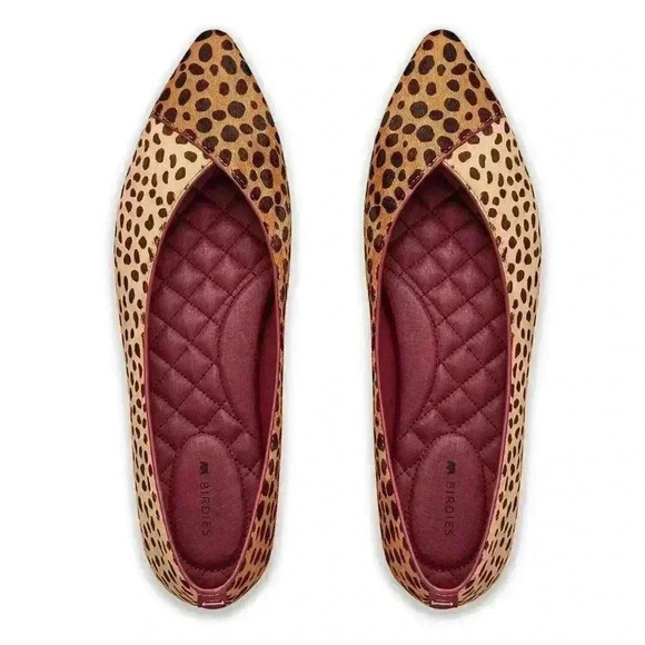 BIRDIES The Goldfinch Faux Animal Hair Cheetah Womens 6 Nonslip Sandal Pointed - Picture 1 of 14